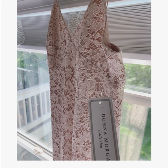 Gia Floral Donna Morgan Dress Ivory/Blush - Picture 8 of 8